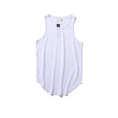 Solid Color Curved Hem Longline Tank Top