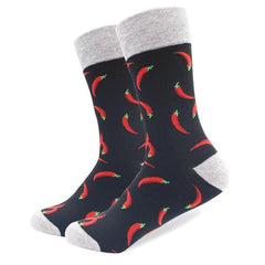 Chilli Pattern Crew Cotton Socks
