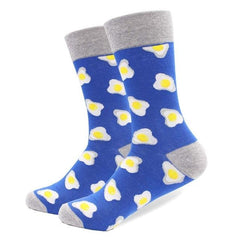 Fried Egg Pattern Crew Cotton Socks