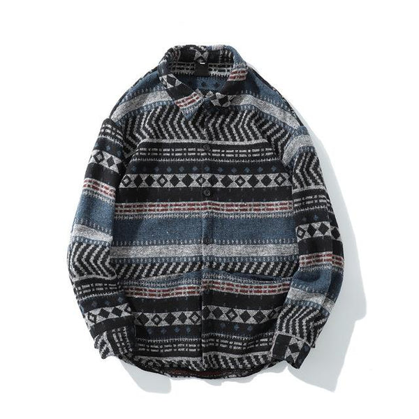 Geometric Longsleeve Woolen Shirt