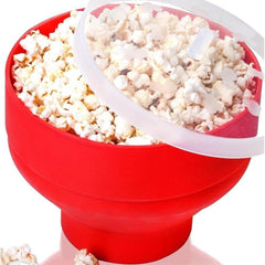 Microwave-Friendly Foldable Popcorn Bucket with Lid