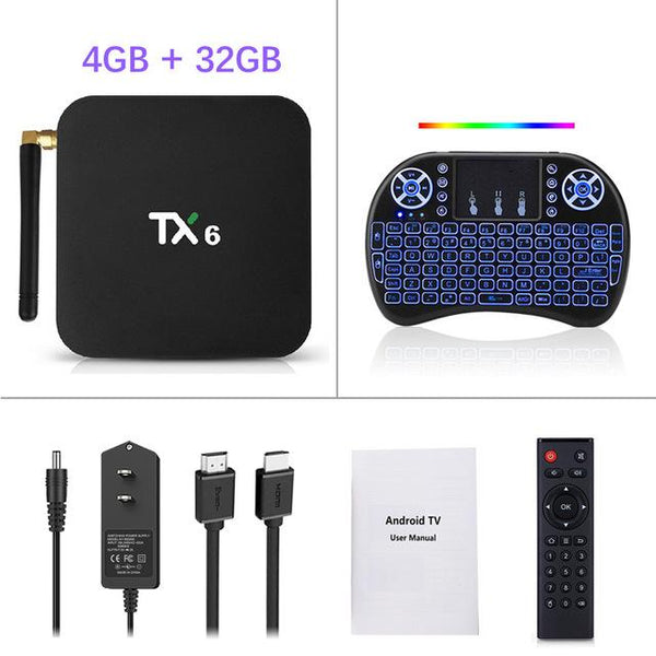 Android 9.0 TX6 Quad Core TV Box