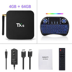 Android 9.0 TX6 Quad Core TV Box