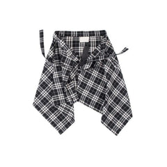 Side Pocket Plaid Skirt