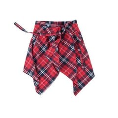 Side Pocket Plaid Skirt