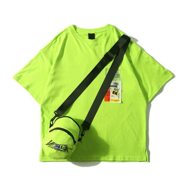 Fluo Green T-Shirt with Messenger Bag