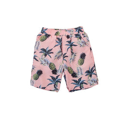 Pineapple Print Beach Shorts