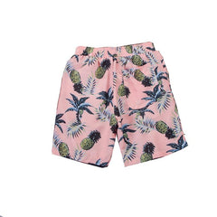 Pineapple Print Beach Shorts