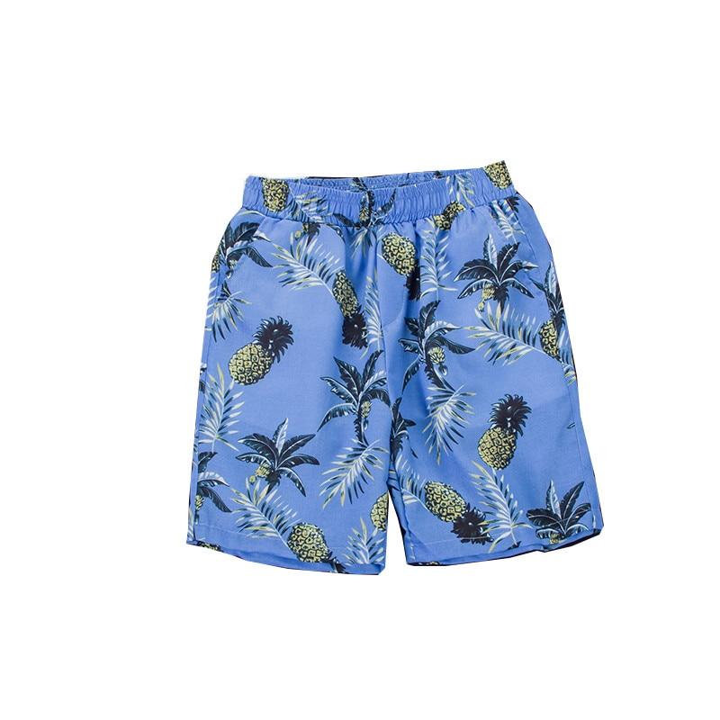 Pineapple Print Beach Shorts