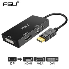 3-in-1 DisplayPort to DVI, HDMI, VGA Converter Adapter