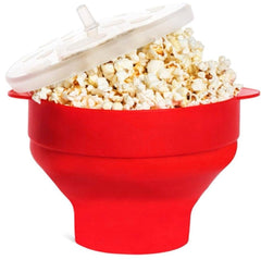 Microwave-Friendly Foldable Popcorn Bucket with Lid