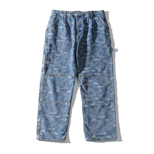 Bandana Pattern Denim Jeans