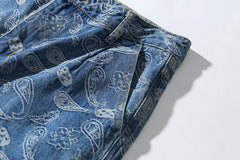 Bandana Pattern Denim Jeans