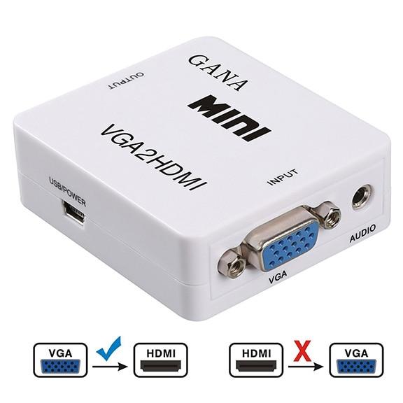 Portable Plug and Play VGA to HDMI Converter Adapter