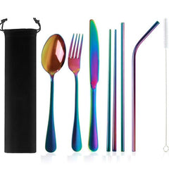 Travel Cutlery Set with Metal Straw