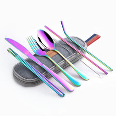 Travel Cutlery Set with Metal Straw