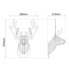 Wooden Deer Head Wall Decor