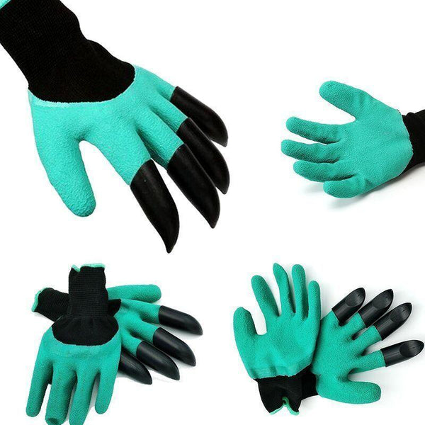 Garden Digging Gloves 4 Plastic Claws