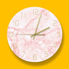 Natural Pink Marble Round Wall Clock