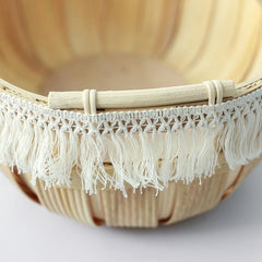 Wood Rattan Woven Storage Basket