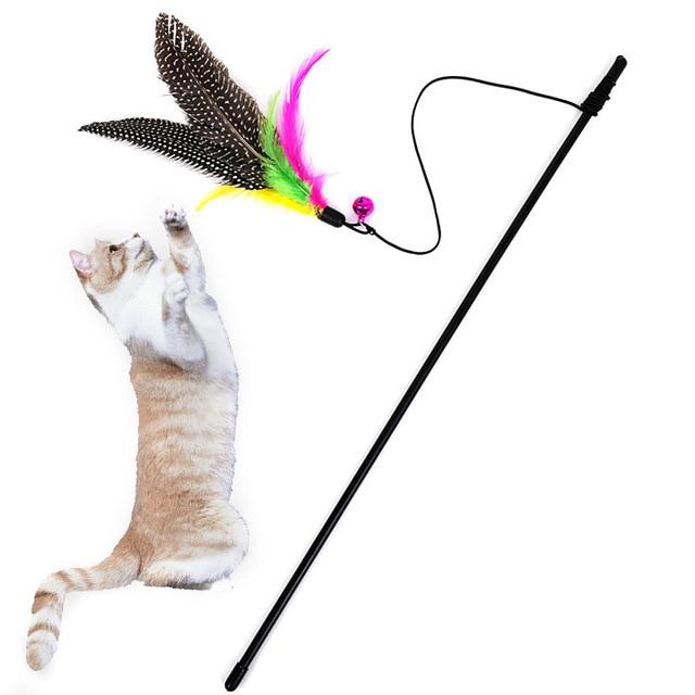 Interactive Cat Toy with Bell and Feather