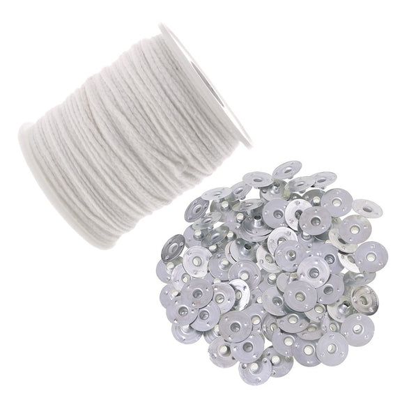 200PC Metal Candle Wicks Base Sustainer Tabs