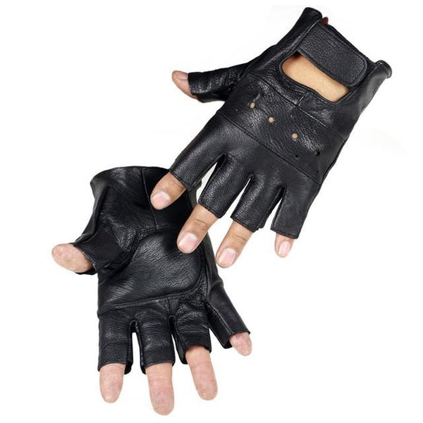 Leather Fingerless Gloves
