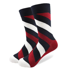 Red and Blue Stripe Crew Cotton Socks