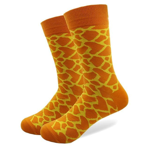 Giraffe Pattern Crew Cotton Socks