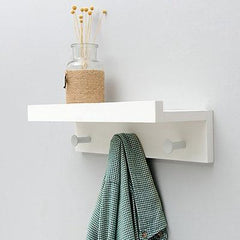 Creative Wooden Wall Storage Rack With Hooks
