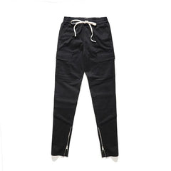 Elastic Waist Black Pants