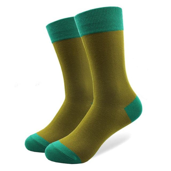 Mustard Pattern Crew Cotton Socks