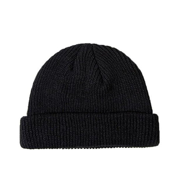 Ribbed Knitted Short Beanie
