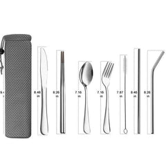 Travel Cutlery Set with Metal Straw