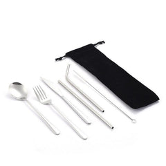 Travel Cutlery Set with Metal Straw