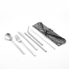 Travel Cutlery Set with Metal Straw