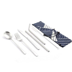 Travel Cutlery Set with Metal Straw