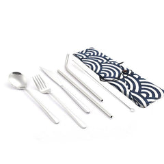 Travel Cutlery Set with Metal Straw