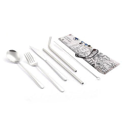 Travel Cutlery Set with Metal Straw