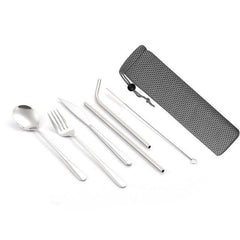 Travel Cutlery Set with Metal Straw